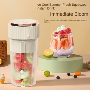 Factory Wholesale Mini Stainless Steel Self Cleaning Portable <b>Juicer</b> Blender USB Rechargeable 400ml Multi-Function Smoothie Car - Product Image 2