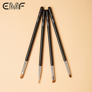 Ensemble de pinceaux de maquillage personnalisés de haute qualité, manche en bois, eyeliner, pinceau à sourcils, poils synthétiques, lèvres, angle d'oeil, outils cosmétiques EMF - Product Image 1