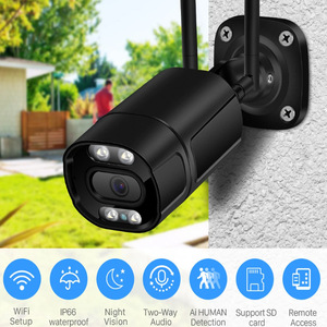 Cámara de red inalámbrica V380, cámara IP de 2MP, cámara de seguridad WiFi para exteriores con visión nocturna IR e intercomunicador de voz - Product Image 4