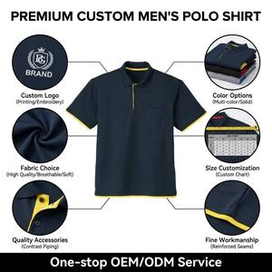 Camicia Estiva da Uomo con Ricamo Personalizzato, Logo Traspirante, in Piqué Lavorato a Maglia, Tinta Unita, Casual, per Lavoro, Allenamento, Golf, Manica Corta - Product Image 3