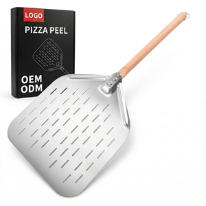 Pala per <span class=keywords><strong>Pizza</strong></span> in Acciaio Inox 430 con Manico in Legno, per Forno e Cucina, Trasferimento Torte, Girare la <span class=keywords><strong>Pizza</strong></span>, Spatola per <span class=keywords><strong>Pizza</strong></span> - Product Image 1