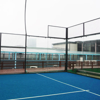Système de clôture de terrain de padel QIZHI avec cadre métallique panoramique et panneaux en verre
