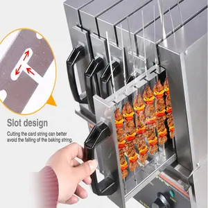 automatic making machine skewer chicken doner maker gas stick electric grill vertical meat roasting kebab machine