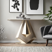 Console de salon moderne de luxe italienne en pierre frittée avec finition élégante pour hôtels, villas et rangement