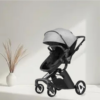 Porte-bébé certifié CE en alliage d'aluminium OEM avec poignée réglable, poussette pliante à un bouton et à poussée bidirectionnelle