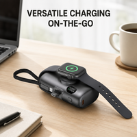 Batterie externe magnétique sans fil 10000 mAh pour Apple Watch avec support pliable, charge rapide PD, portable, logo personnalisé, cadeau d'entreprise