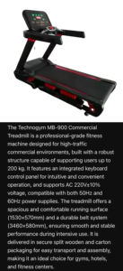 جهاز مشي كهربائي احترافي SM بسعة 200 كجم مع إطار فولاذي وشاشة LED - Product Image 5