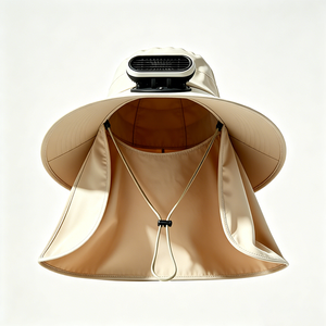 Chapeau de soleil unisexe UPF50+ avec ventilateur rafraîchissant détachable, large bord, protège-nuque, pour la pêche, la randonnée, le cyclisme, protection UV, logo personnalisé - Product Image 5