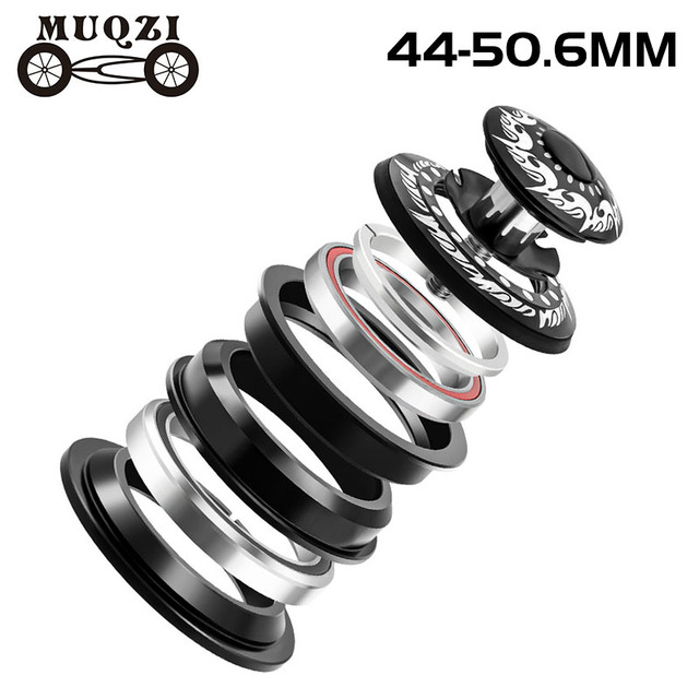 MUQZI MTB Road Bike Headset 1 1/8"-1 1/2" Tapered Tube Fork Cycle Tapered Headset 44mm 50.6mm Integrated Headset