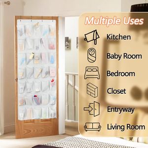 35 Pockets Over The Door <b>Shoe</b> Organizer Hanging Storage Bag For <b>Shoes</b> Gray Polyester Rectangular <b>Hook</b> Type - Product Image 6