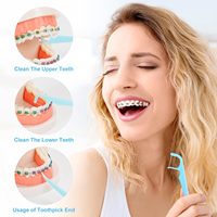 Fil dentaire aromatisé à la menthe sans BPA, cure-dents pour le nettoyage des dents avec emballage personnalisé et matériau en nylon