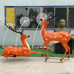 Escultura de Vidrio Pintado Geométrica para Jardín y Paisaje Exterior, Modelo Animal, Decoración de Superficie, Adornos Grandes para Inmobiliarias - Product Image 2