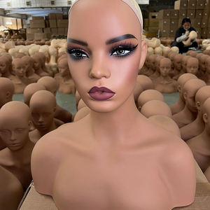 Realistic <b>Mannequin</b> Bust Black Brown Female <b>Mannequin</b> Head Wig Stand Display <b>Mannequin</b> Head - Product Image 1