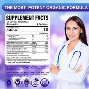 Bonbons de Sommeil avec Étiquette Personnalisée Supplément Saveur Fruits Vitamines C B6 B12 Citrate de <span class=keywords><strong>Potassium</strong></span> Magnésium Glycinate Minéraux - Product Image 6