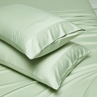 Ensemble de draps de lit en fibre de bambou 100% pour l'hôtellerie, 300TC, vert olive, 3 pièces, durable, respirant, certifié OEKO-TEX