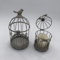Porte-bougie décoratif en métal vieilli style cage à oiseaux, support orné en fer pour bougies chauffe-plat, idéal pour la décoration de la maison, du jardin et de la table
