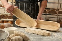Spatule ovale en rotin pour la cuisson des baguettes européennes - Kit écologique antiadhésif facile à nettoyer - 3 pièces pour la cuisine et la restauration