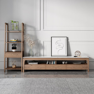 Tavolino da Caffè Moderno in <span class=keywords><strong>Legno</strong></span> <span class=keywords><strong>con</strong></span> Quattro Cassetti Pieghevoli e Grande Capacità <span class=keywords><strong>di</strong></span> Stoccaggio - Product Image 5