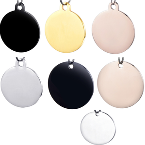 Étiquettes de Chien En <span class=keywords><strong>Acier</strong></span> inoxydable Cercle Étiquettes D'IDENTIFICATION Pour Animaux DE Compagnie Personnaliser Logo Étiquettes - Product Image 2