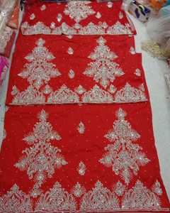 Thiết kế độc đáo phong cách Châu Phi somali George thêu vải cưới công việc nặng dupatta georgette đặc biệt cho cô gái dệt - Product Image 4