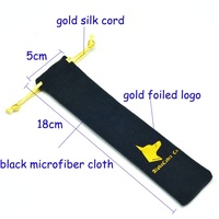 Haute qualité noir microfibre tissu petit cordon sourcil crayon stylo pochette/sacs emballage