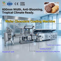 Machine d'enrobage de chocolat à haute efficacité certifiée CE en acier inoxydable SUS304 avec tunnel de refroidissement de qualité alimentaire pour le recouvrement des gaufres