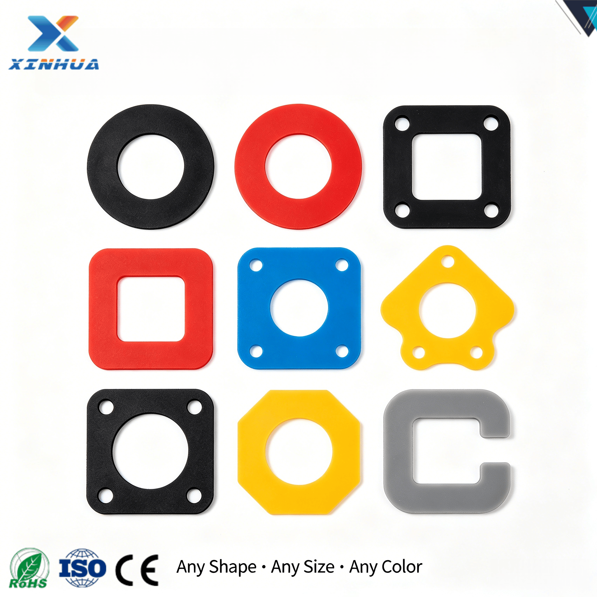 XINHUA Customized Material Size Color Logo Packaging One Stop Sealing Solution Silicone Custom Rubber Part