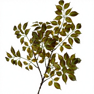Feuilles de glycine artificielles peintes en bois pour décoration intérieure et extérieure de mariage, arrangement floral salon - Product Image 5