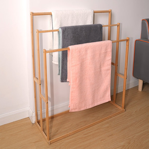 Bamboo floor-standing coat <b>rack</b> for bedroom, simple household <b>clothes</b> <b>rack</b>, balcony <b>clothes</b> drying <b>rack</b>, living room bamboo - Product Image 4