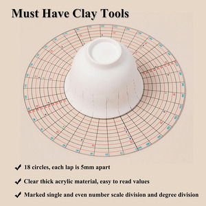 <span class=keywords><strong>LISI</strong></span> Regla de escala circular de 360 grados, herramientas de división de arcilla para cerámica, transportador de círculos iguales, disco giratorio de plástico transparente para medir diámetros - Product Image 3