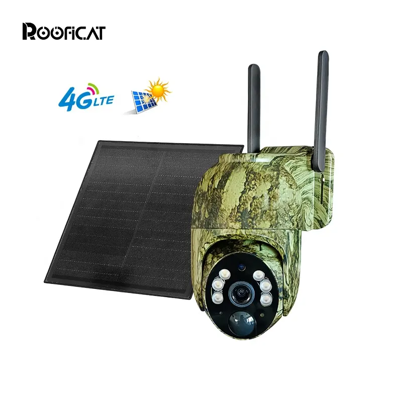 Floresta ao ar livre Deer Hunting Camera 4G wifi solar ptz Game Hunting Trail Camera Bateria do painel solar 4g Camera