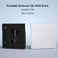 Lecteur DVD USB pour ordinateur portable, graveur externe mobile DVD-RW, graveur optique DVD/CD brossé, style interne, vente directe d'usine