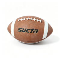 SUCTA Hochwertiger Naturkautschuk Brauner American Football in Offizieller Größe 3/6/7/9 für Schul- und Vereinstraining Großbestellung