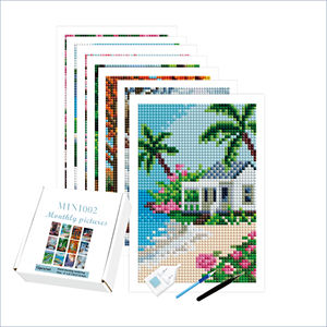 N-Mini002 tùy chỉnh Mini cảnh quan kim cương Bộ dụng cụ sơn đá quý kim cương khảm vải nghệ thuật in loại - Product Image 1