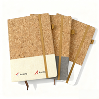 Carnet A5 Personnalisé Écologique avec Logo Imprimé, Journal Ligné en Tissu Liège, Couverture en Cuir Cousue, 100 Feuilles de Haute Qualité