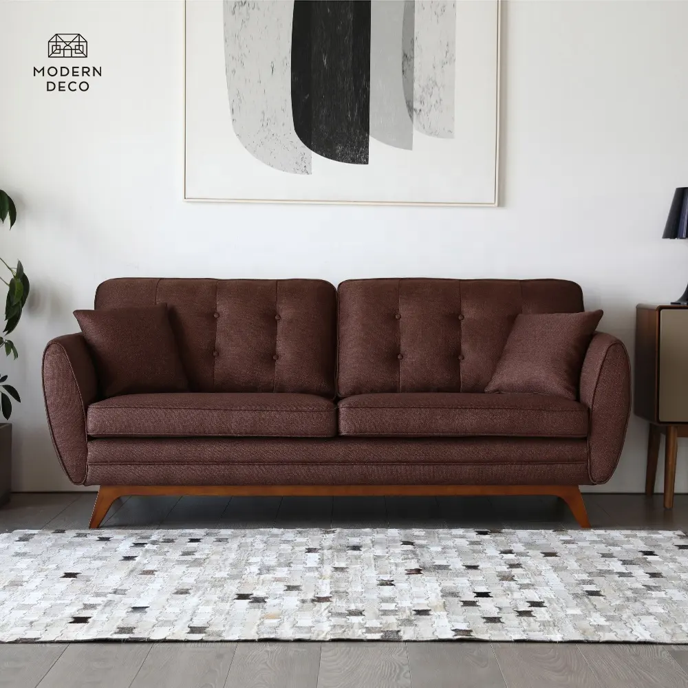 מודרנית ספה מתאבנות soffa עם מוצק עץ מסגרת עץ רגליים סיטונאי מיובא ספה מסין ריפוד ריהוט