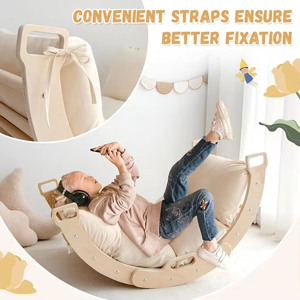 Structure de jeu Montessori pour enfants, arche de grimpeuse/balançoire en bois pour tout-petits, utilisable en extérieur/intérieur - Product Image 3