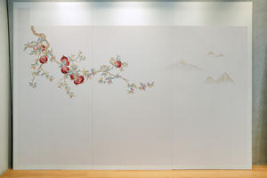 Peinture murale décorative 3D dorée de haute qualité, peinture en relief dorée, art mural aquarelle, papier peint mural original exquis - Product Image 3