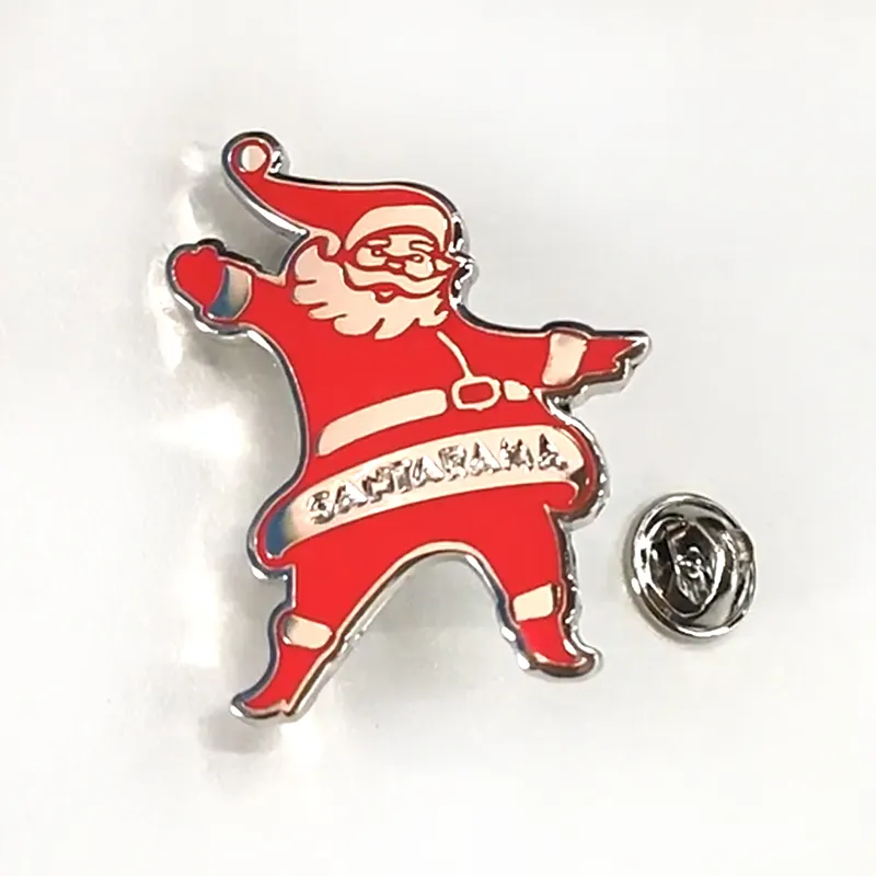 Free Sample Manufacture Custom Logo Cute Christmas Enamel Pins Badge Hard Enamel Lapel Pin