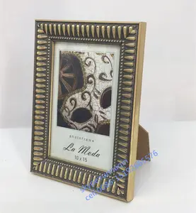 Decorative ornate golden rim PS plastic photo frame picture frame 10x15 13x18 20x25