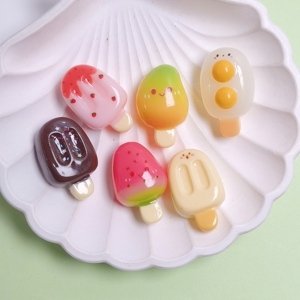 100 unidades de fresas Kawaii, frutas, chocolate, helado, paletas de resina, cabujones de base plana, decoración, dijes, manualidades, <span class=keywords><strong>casa</strong></span> de muñecas - Product Image 1