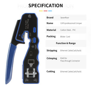 <span class=keywords><strong>Pince</strong></span> à <span class=keywords><strong>Sertir</strong></span> Facile Traversante pour Connecteurs Cat6 RJ45, Outil Réseau Lan - Product Image 4