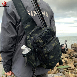 Lightweight Fishing Tackle bag with Rod Holder fishing gear bag fishing lure box sling backpack camouflage Tackle Storage bag