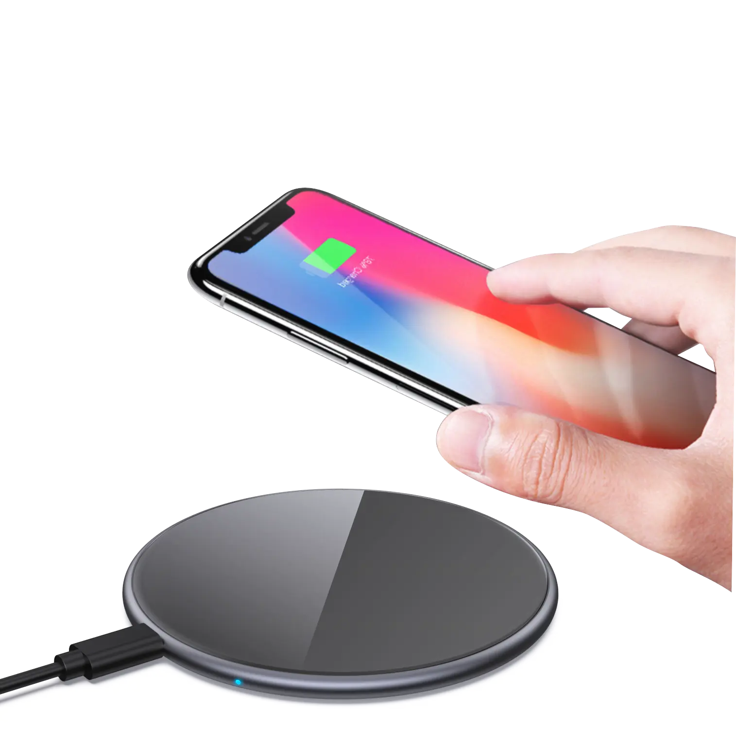 15W 2.5D tempered glass fast QI wireless charger for Huawei For iphone For Samsung smart phone wireless charger pad
