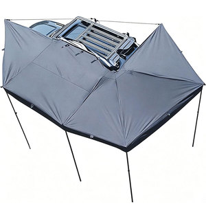 โรงงานแอมบูล <span class=keywords><strong>ขาย</strong></span>ส่ง ผ้าคลุมกันแดดสีดำเคลือบกันน้ำ ป้องกันรังสียูวี ขนาด 270 °   กันสาด<span class=keywords><strong>รถยนต์</strong></span>แบบขยายสำหรับรถแคมป์ปิ้ง SUV รถบรรทุก - Product Image 1