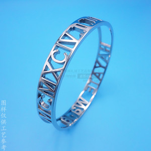 Bracelet en alliage de zinc plaqué or avec gravure à 360 degrés, design fermé, bijoux pour un usage quotidien, unisexe - Product Image 4