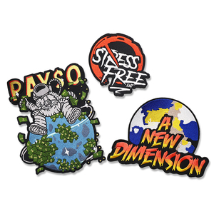 New Style Custom Round Square Patches Embroidered Patch Sew on Iron on Bulk for Clothes and Hats - Product Image 5