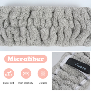 Absorberende Reiniging Face Wash Spa Polsband En Hoofdband Sets Washbandjes Met Logo Custom - Product Image 3