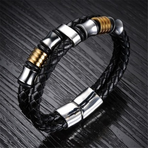 สต็อกสแตนเลสสร้อยข้อมือหนังผู้ชายสไลด์ Charms สำหรับสร้อยข้อมือหนัง - Product Image 3