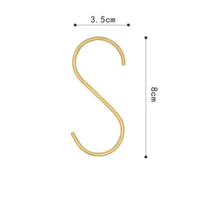 YS187黄铜挂钩s形挂钩，用于悬挂厨房锅碗瓢盆、办公室、浴室、壁橱重型挂钩